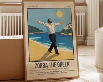 Zorba the Greek Print | Literature Quote Wall Art | Classic Literary Home Decor |  Book Lover Gift