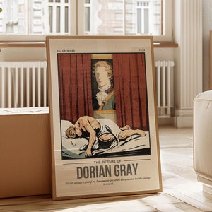 Stampa Il ritratto di Dorian Gray / Poster della copertina del libro di Oscar Wilde / Citazione da parete / Arte letteraria gotica per gli amanti dei libri retrò / Regalo per amanti dei libri /