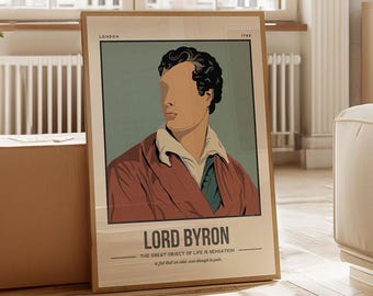Lord Byron Print | Author Quote Wall Art | Romantic Poet Poster | English Literature Bookish Gift