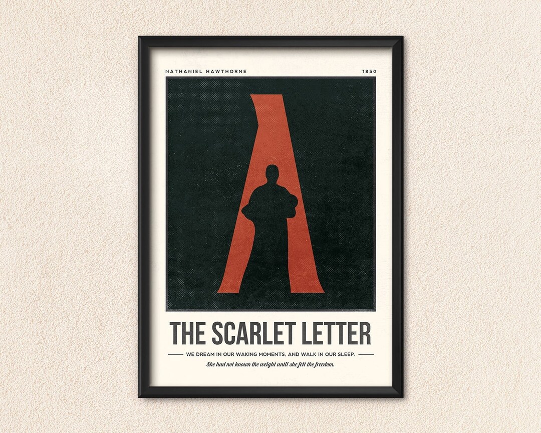 The Scarlet Letter Poster Nathaniel Hawthorne Book Cover - Etsy