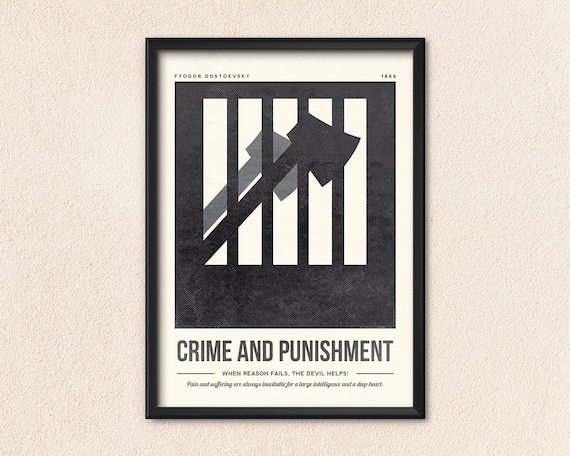 Crime and Punishment Fyodor Dostoevsky Book Cover Art - Etsy