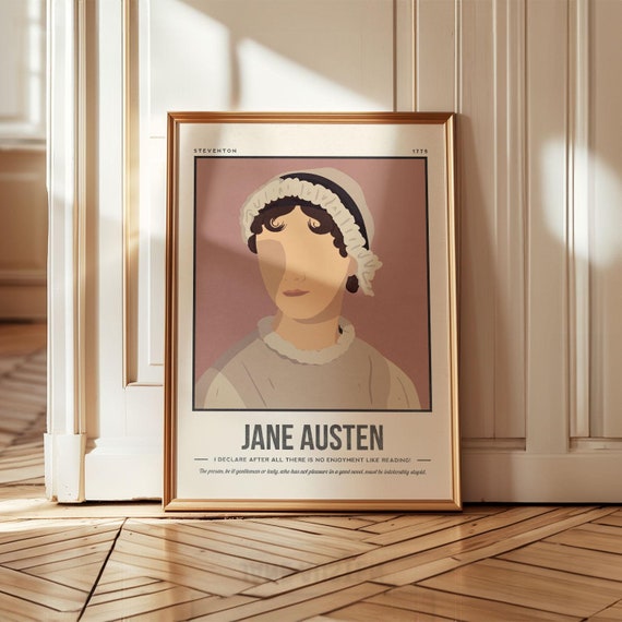 Jane Austen Print | Author Quote Wall Art | Literary Poster | Book Lover Art | Bookish Gift