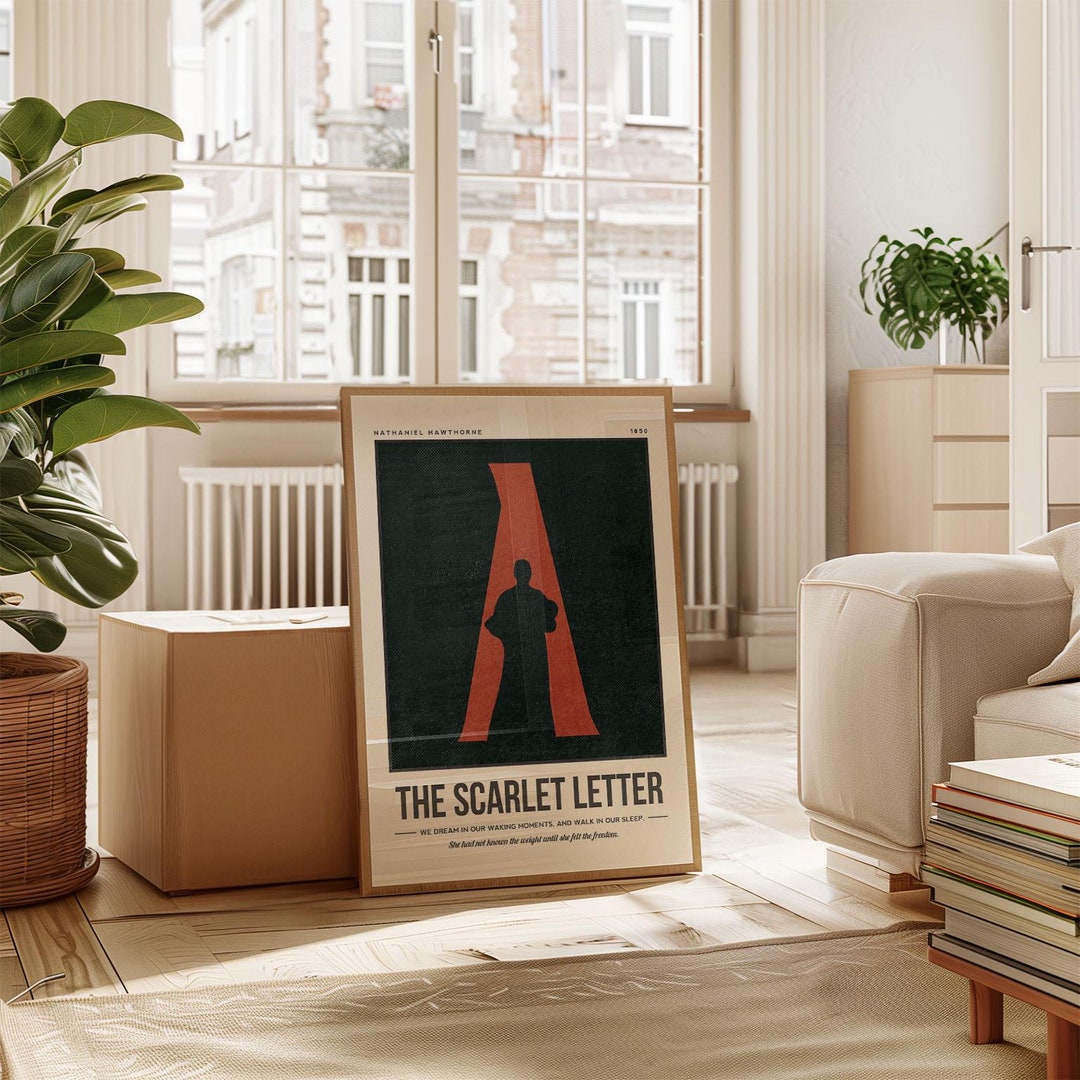 The Scarlet Letter Poster | Nathaniel Hawthorne Book Cover | Retro ...