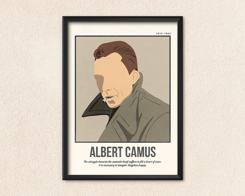 Albert Camus Art Print | Philosophers Quote Wall Art | Retro Poster ...
