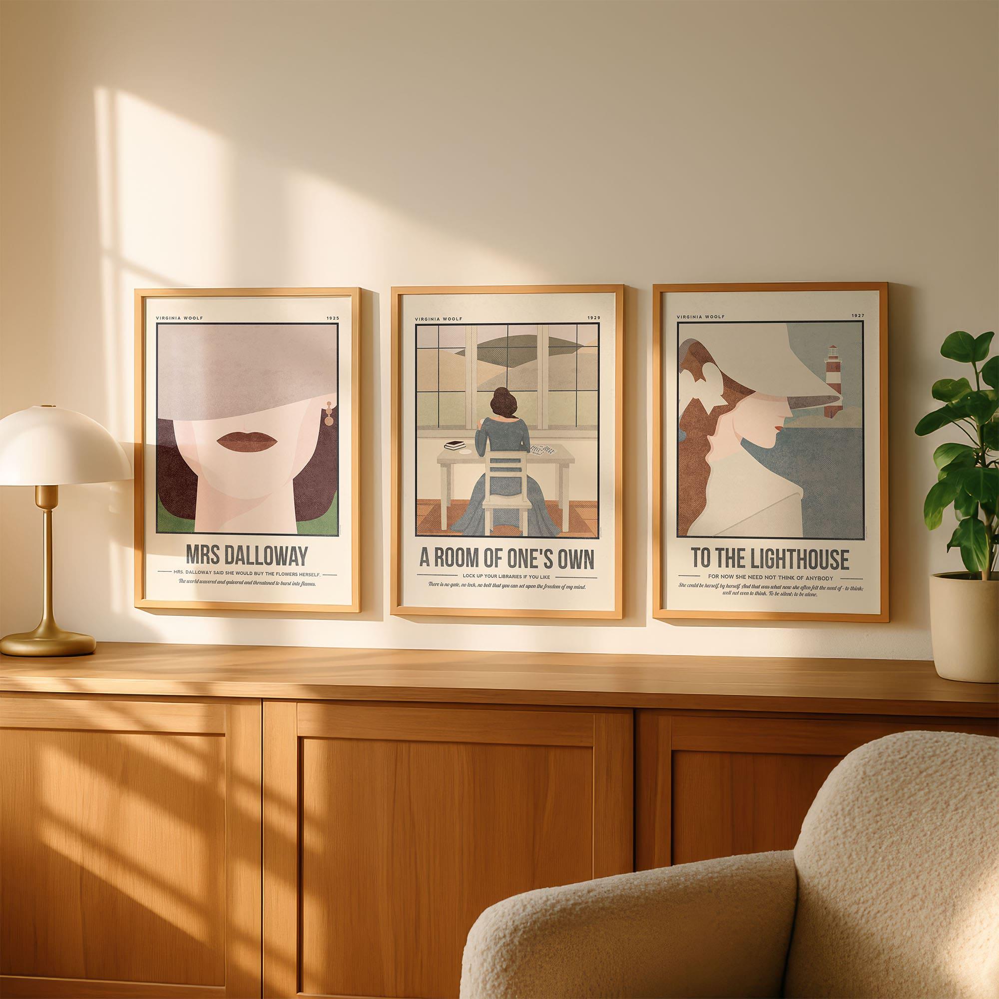 Virginia Woolf Print Set of 3 | to the Lighthouse, Mrs Dalloway, A Room of  One's Own - Etsy, image size:2000x2000