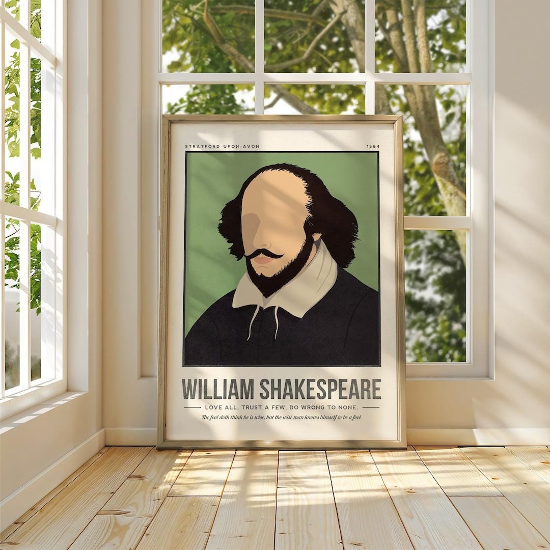 William Shakespeare Print | Author Quote Wall Art | Literary