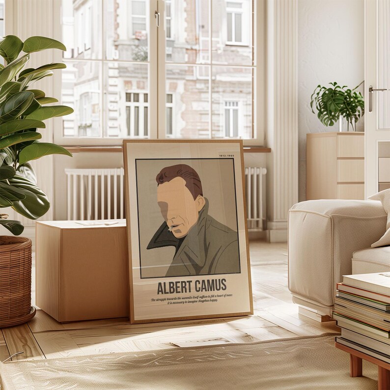 Albert Camus Art Print | Philosophers Quote Wall Art | Retro Poster ...