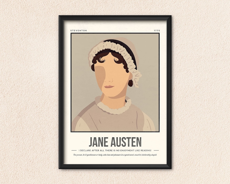Jane Austen Print | Author Quote Wall Art | Literary Poster | Book Lover Art | Bookish Gift image 7