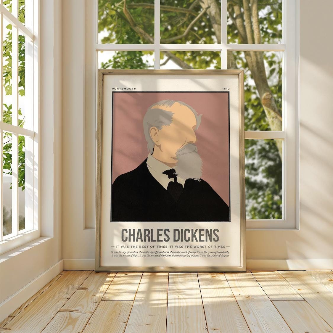 Charles Dickens Poster | Author Quote Wall Art | Retro Literary Poster | Book Lover Literature Art | Bookish Gift | Illustration Art Print