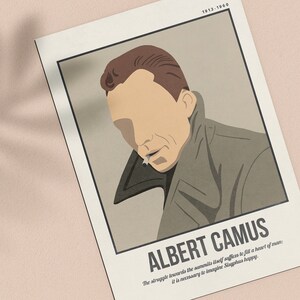 Albert Camus Art Print | Philosophers Quote Wall Art | Retro Poster ...