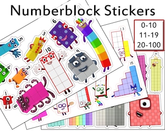 Numberblocks 1 20 Face and Body Stickers Waterproof Peel | Etsy