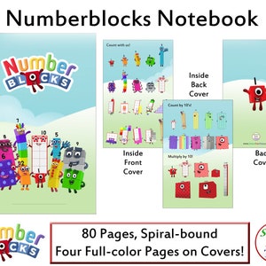 Numberblocks Notebook, 80 pages, 5.5 x 8.5-in, 4-sided full-color cover, blank pages for drawing