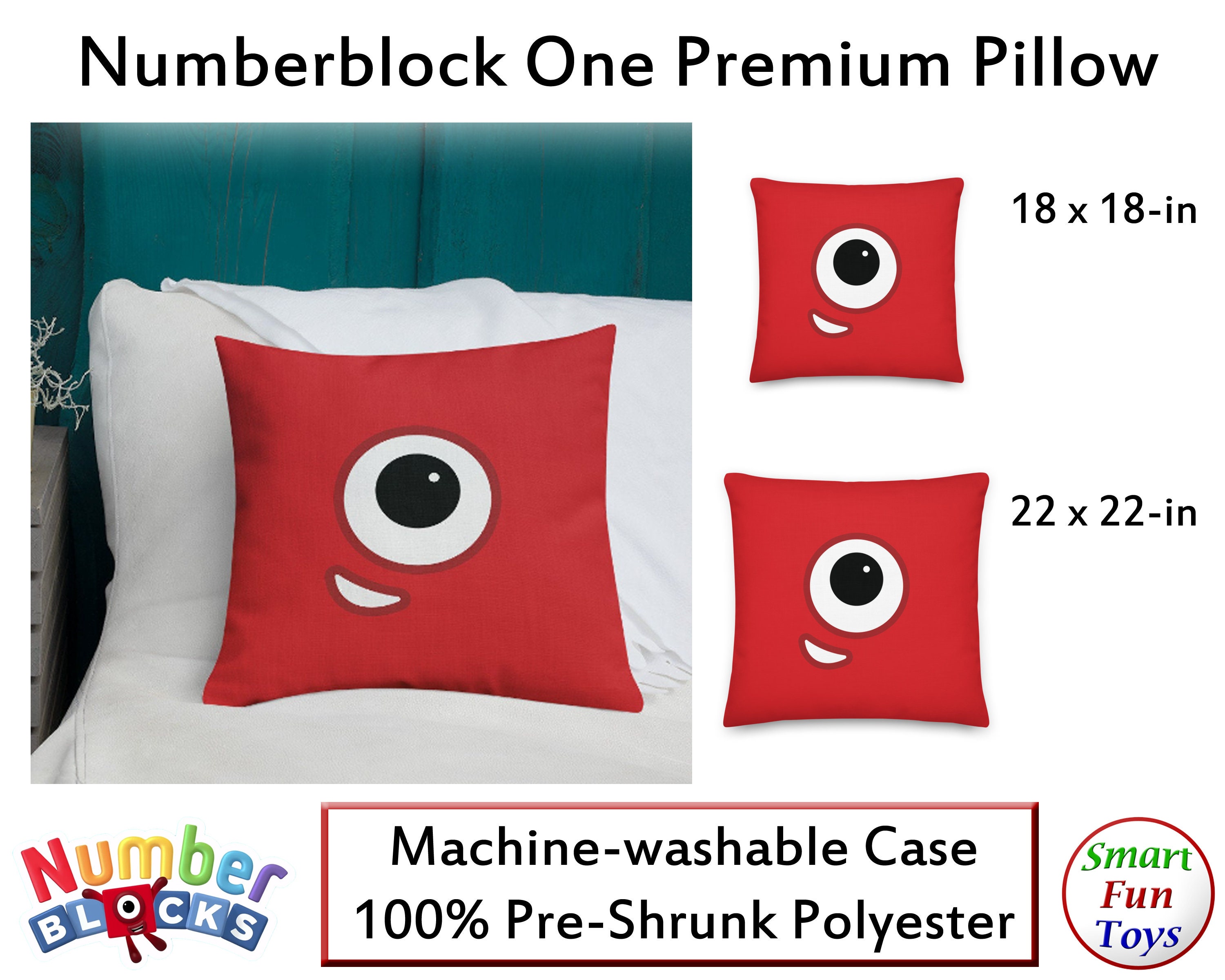 Numberblock One Premium Pillow Machinewashable Case 100 Etsy