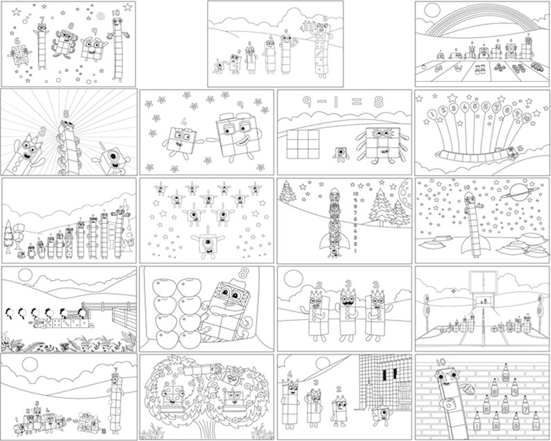 Numberblocks 10 Coloring Pages