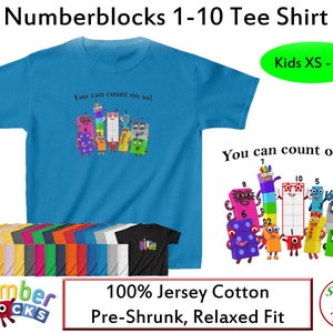 Numberblocks Tee Shirt, XS - XL, One through Ten (1-10), "You can count on us!"