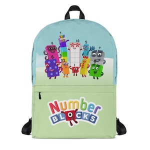 Numberblocks Backpack, Characters One through Ten, Water-resistant, Medium Size (17 x 12 x 4-in)