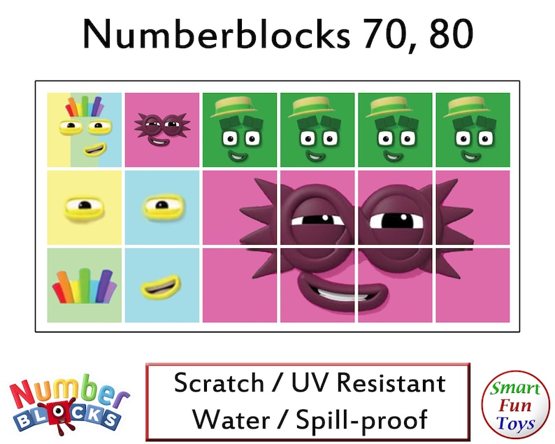 Numberblocks 0 100 Face and Body Stickers Waterproof Etsy
