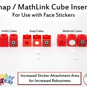 Numberblock Snap / MathLink Cube Inserts, Increases Sticker Robustness by  Expanding Surface Area of Attachment