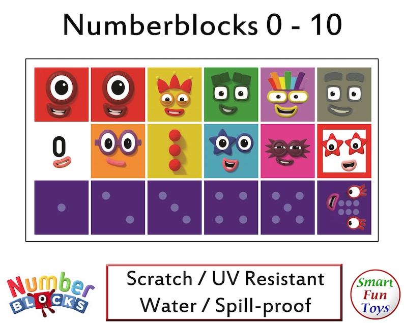 Numberblocks 0 100 Face And Body Stickers Waterproof Etsy Australia