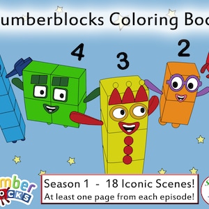 Numberblocks coloring pages videos