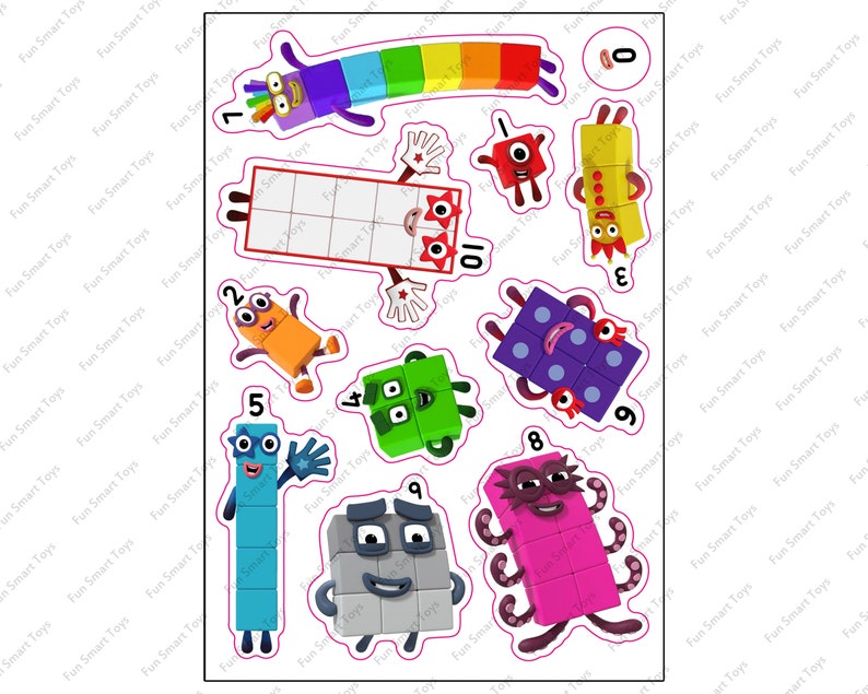 Numberblocks Stickers Glossy Vinyl 8 X 5.5in Characters 0 Etsy Ireland