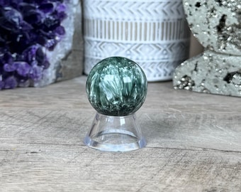 Seraphinite Sphere 31mm (1.25"), mineral collections