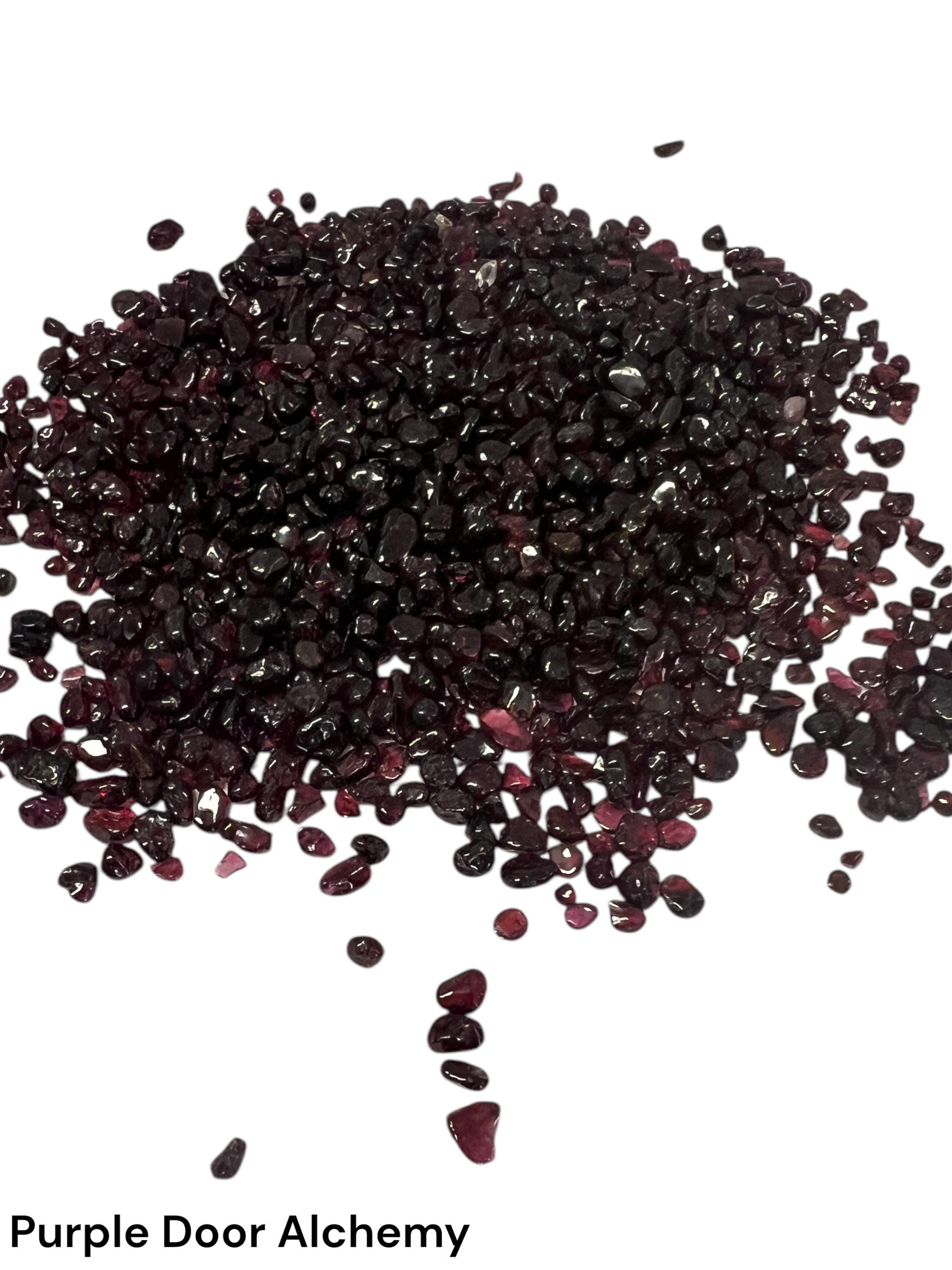 Polished Garnet Chips: 1-3mm Gemstone Pieces for Jewelry, Crafts