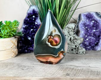 Polychrome Jasper Flame 5.76in, boho home decor