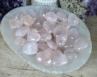 Rosenkvartshjärta, ficksten, meditationsverktyg