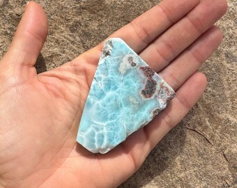 Larimar Slab 54g for lapidary, mineral collections