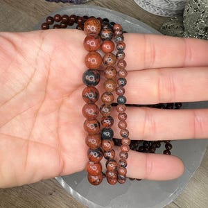 Mahogany Obsidian Bracelet, 4mm, 6mm or 8mm beads, Root Chakra, Sacral Chakra, Protection, Stretch Bracelet, Crystal Healing