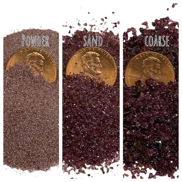 Crushed Garnet Powder, Sand, Coarse, Extra Coarse