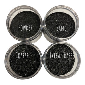 Crushed Black Tourmaline Powder, Sand, Coarse, Extra Coarse