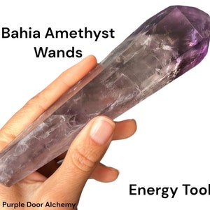 Polished Bahia Amethyst Wand, Dragon&#39;s Tooth & Root Crystal Healing Vogel Point, Spiritual Energy Tool