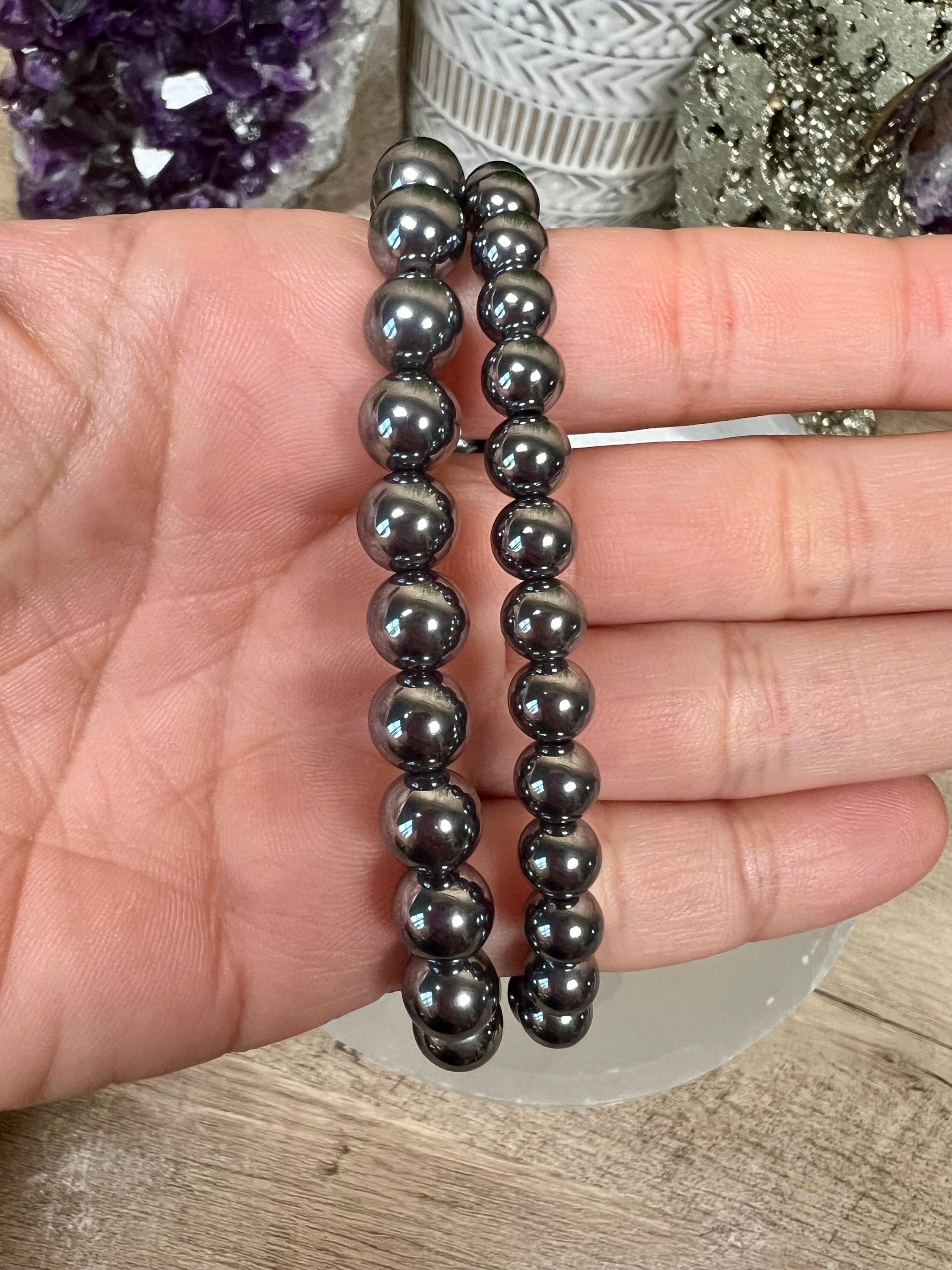 Terahertz Bracelet, Silicon, 6mm or 8mm Beads, Root Chakra