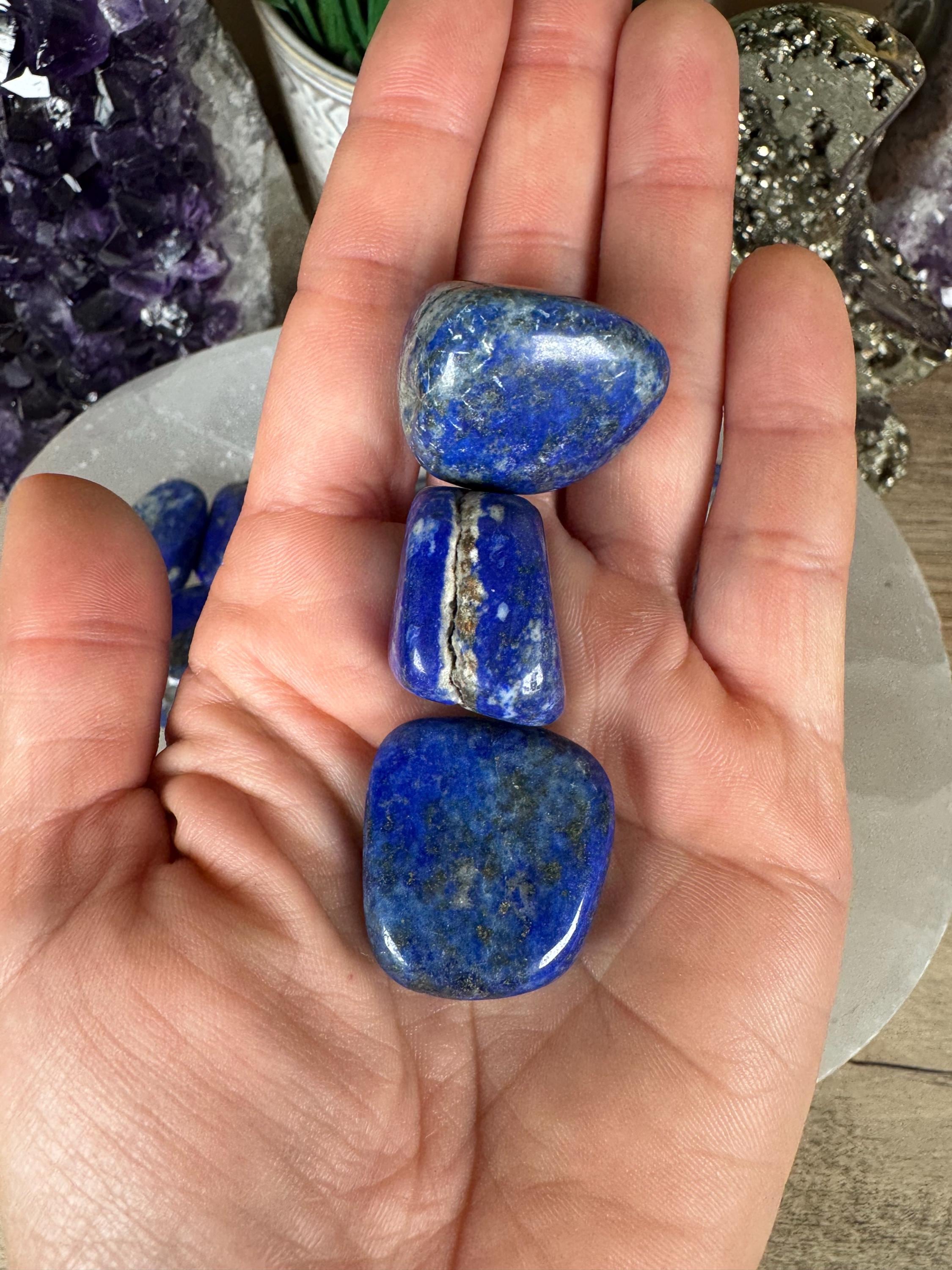 HAKUHODO Lapis Lazuli Set H6483 7本セット Lapis Lazuli Tumble, Third Eye, Polished Stones, Pocket Stone
