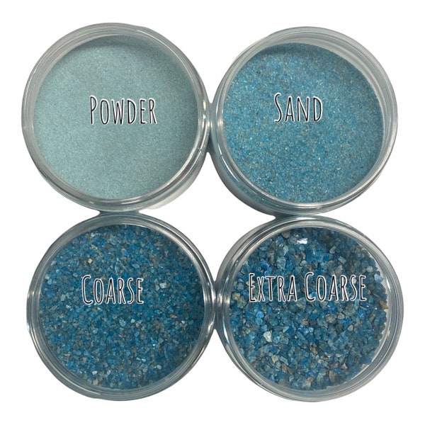 Crushed Blue Apatite Powder, Sand, Coarse, Extra Coarse