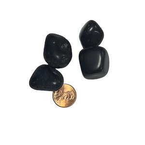 Black Tourmaline Tumble, Polished Stones, Pocket Crystal, Healing Crystals, Energy work, Protection