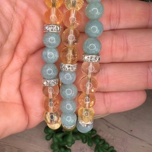 Bracelet Pierres Naturelles Citrine, Agate, Jade - Lucky Bracelet - Cadeau Élégant