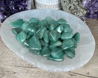Aventurina verde pulida, piedras pulidas, cristal de bolsillo, cristales curativos, trabajo energético