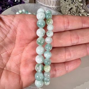Green Pectolite Bracelet: Peruvian Gemstone, Heart Chakra Healing