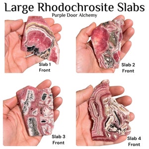 Large Rhodochrosite Slabs for Lapidary & Cabochon Making, Collector Display Gemstone Rough, Natural Pink Mineral Specimens