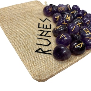 Amethyst Runen, Kristall Wahrsager Werkzeuge, spirituelles Geschenkset