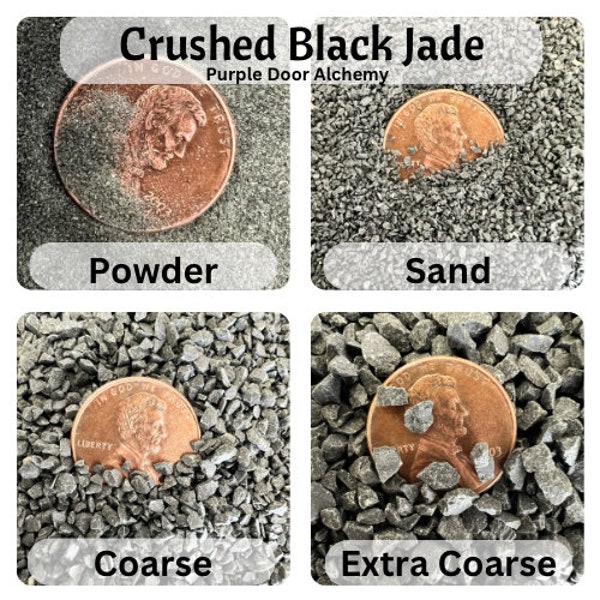 Crushed Black Jade Powder, Sand, Coarse, Extra Coarse