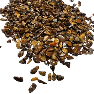 Tiger&#39;s Eye Chips, 1oz, 1/2 lb, 1 lb, Bulk Tigers Eye, Polished Tigers Eye, Candles, Jewelry, Inlay, Arts & Crafts