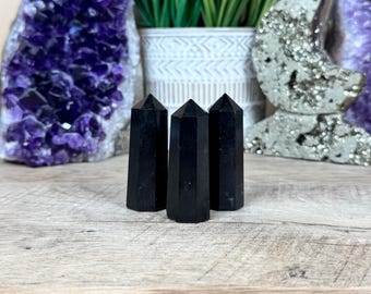 Black Tourmaline Points for crystal grid, protection crystal
