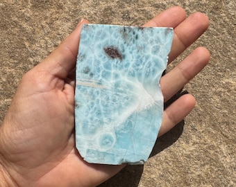 Larimar Slab 132g for lapidary, mineral collections
