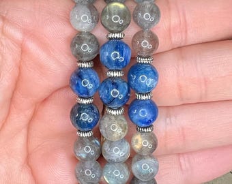 Starseed Bracelet - Blue Kyanite and Labradorite