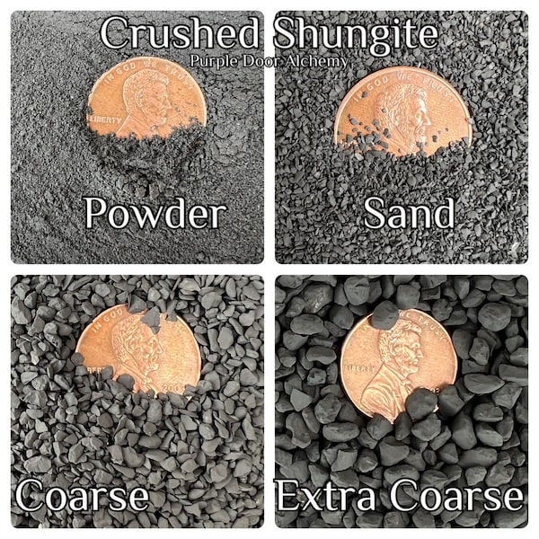 Crushed Shungite Powder, Sand, Coarse, Extra Coarse