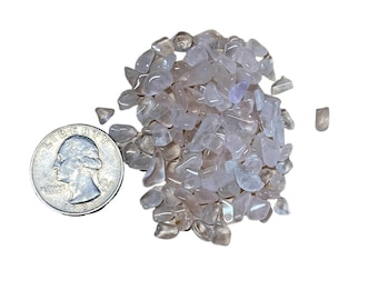 Polished Rose Quartz Chips: 5-7mm Tumbled Crystals for Crafts